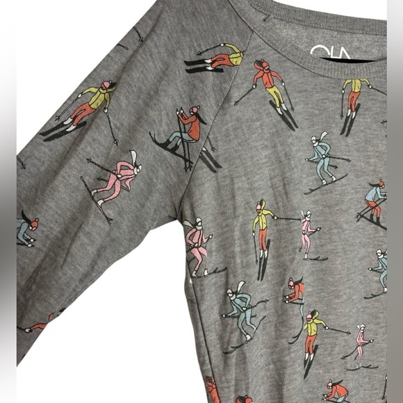 Chaser Vintage Ski Print Sweatshirt Size Medium - Picture 3 of 12